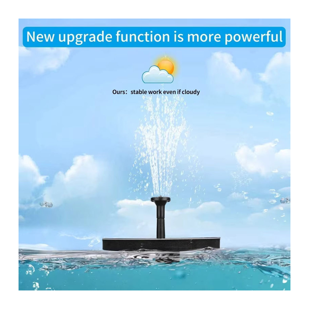 AISITIN Solar-Wasserpumpe 2,5 W für Vogelbad, Teich und Aquarium in Schwarz mit 6 Düsen - Bild 3