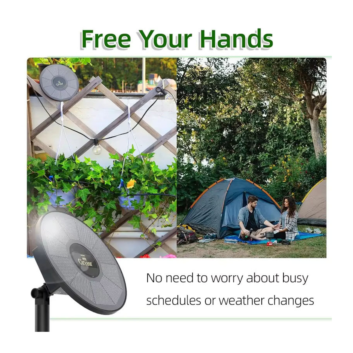 AISITIN Solarbetriebenes automatisches Bewässerungssystem mit Batterie-Timer-Modus für Garten, Balkon und Topfpflanzen in Schwarz - Bild 4