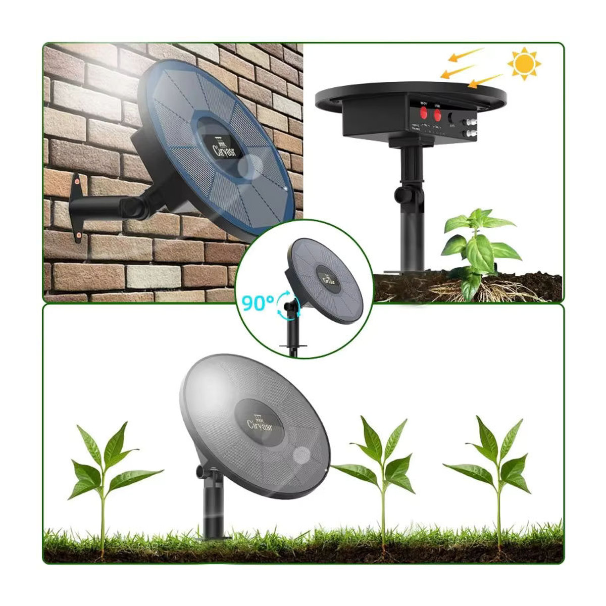 AISITIN Solarbetriebenes automatisches Bewässerungssystem mit Batterie-Timer-Modus für Garten, Balkon und Topfpflanzen in Schwarz - Bild 5