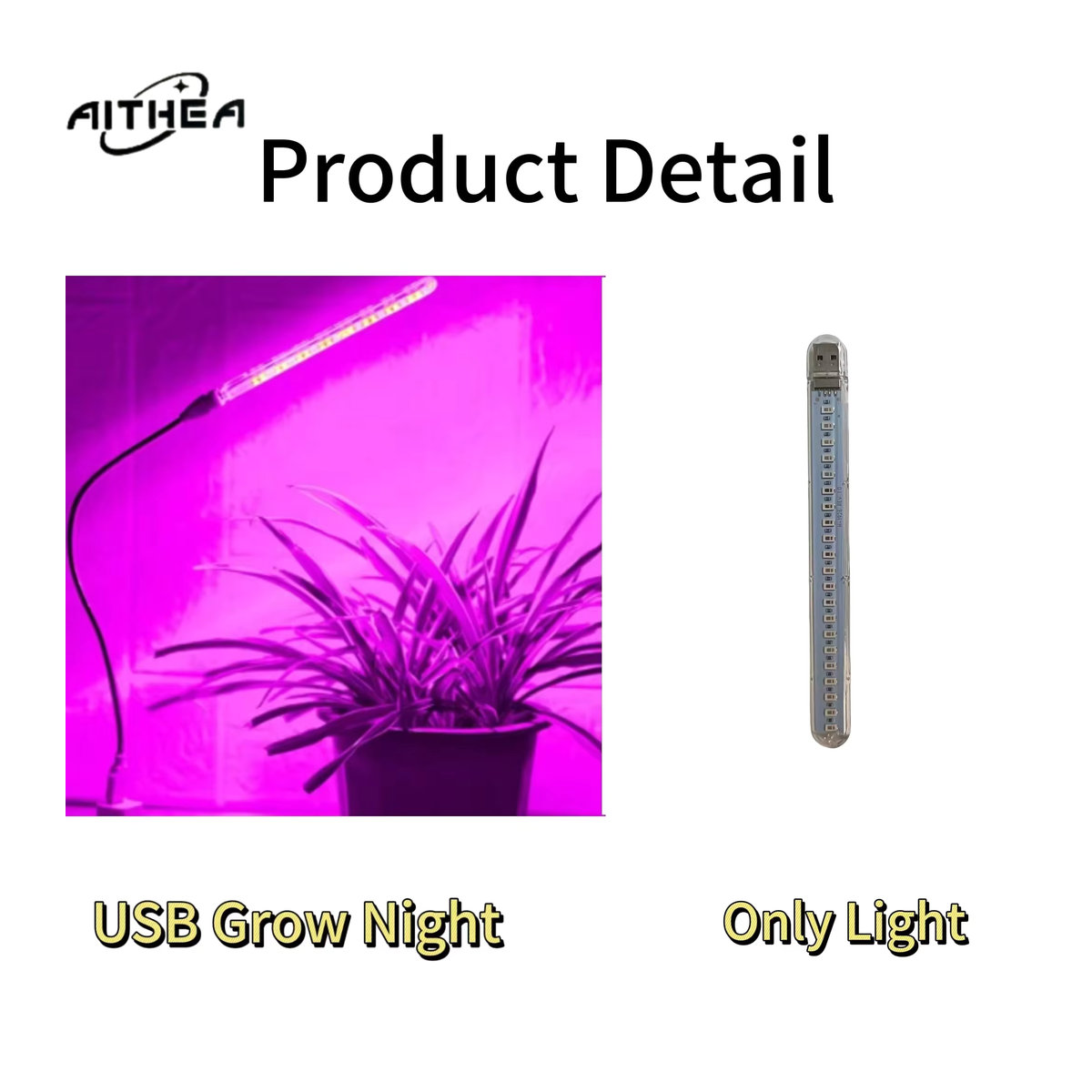 AITHEA Flexibler Schlauch Innen-Gewächshaus Phyto USB-Lampe 5V LED Vollspektrum-Wachstumslampe für Sukkulenten, Saatgut und Hydrokultur-Beleuchtung - Bild 4