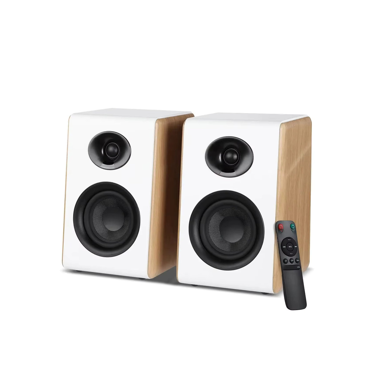 AIYIMA S600 Bluetooth-Regallautsprecher Aktive HiFi-Heim-Audio in weißem Holz mit Subwoofer und ARC/USB/RCA-Eingängen - Bild 6