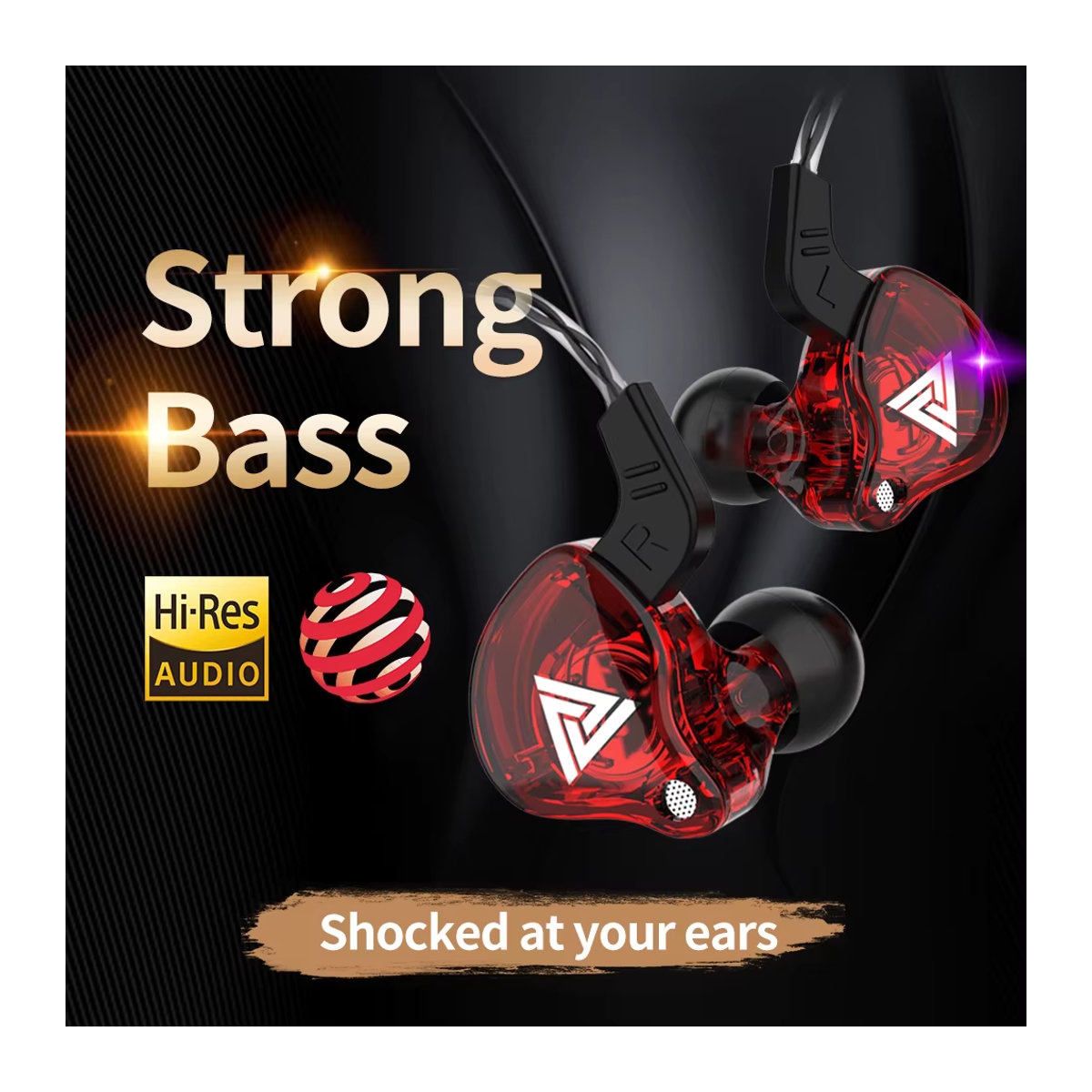 AK6 Kupfer Fahrer HiFi In-Ear Kopfhörer mit Mikrofon, Schwarz, 3,5 mm Anschluss - Bild 5