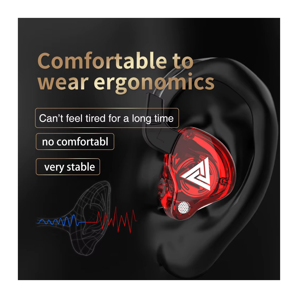 AK6 Kupfer Fahrer HiFi In-Ear Kopfhörer mit Mikrofon, Schwarz, 3,5 mm Anschluss - Bild 6