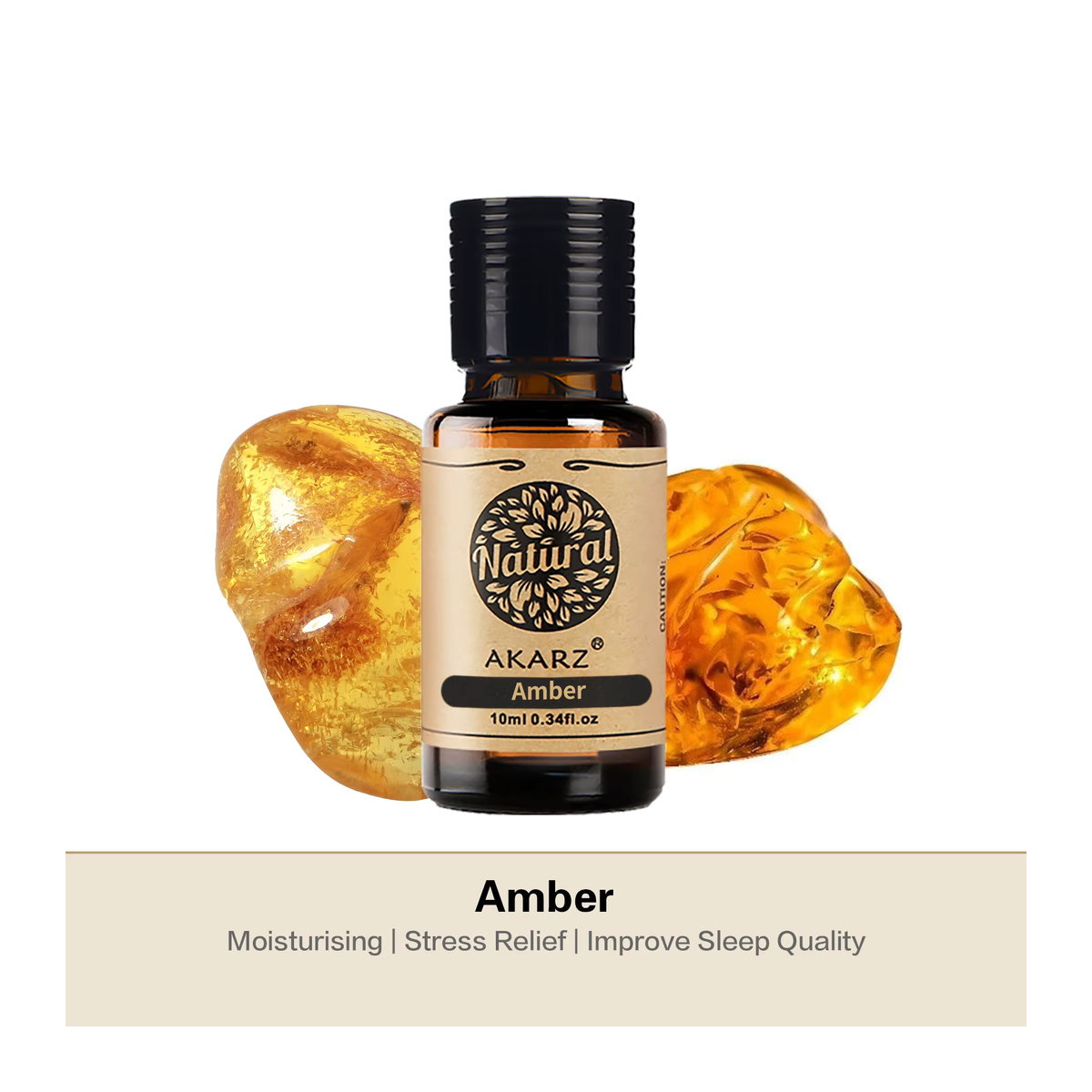 Akarz Ätherisches Bernsteinöl in brauner Glasflasche für Aromatherapie und Diffusoren - Bild 3