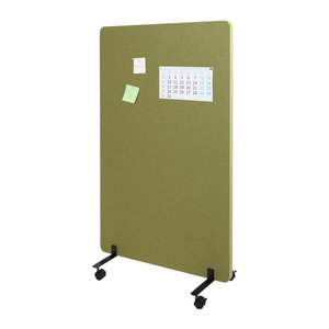 Akustik-Trennwand MCW-G77 rollbarer Büro-Sichtschutz als Pinnwand, schallschluckend, Textil, grün, Höhe: 127 cm, Breite: 80 cm