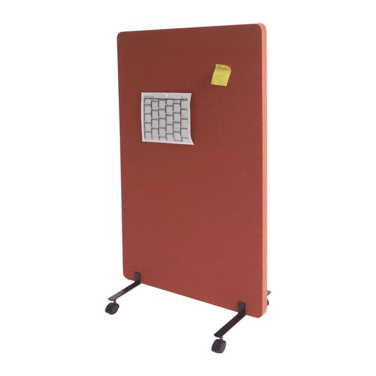 Akustik-Trennwand MCW-G77 rollbarer Büro-Sichtschutz und Raumteiler mit Pinnwand, doppelwandig, Textil, braun, Höhe: 127 cm, Breite: 80 cm - Bild 1