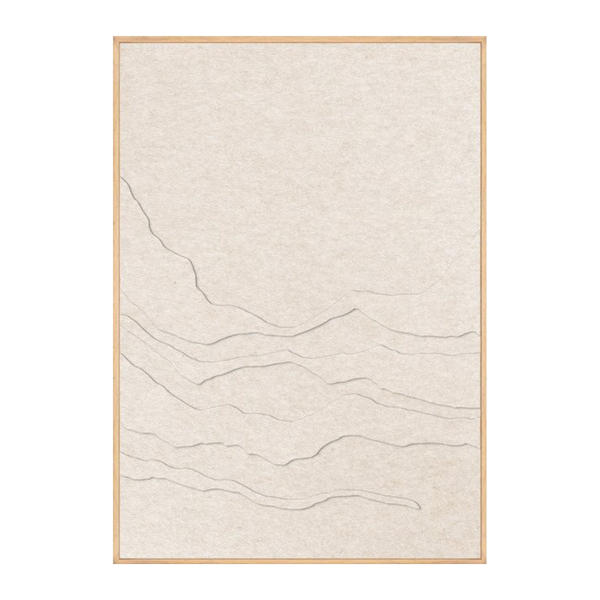 Akustikbild TONEFIELD 1 Abstrakt in Weiß und Beige aus Filz und Holz - Bild 1