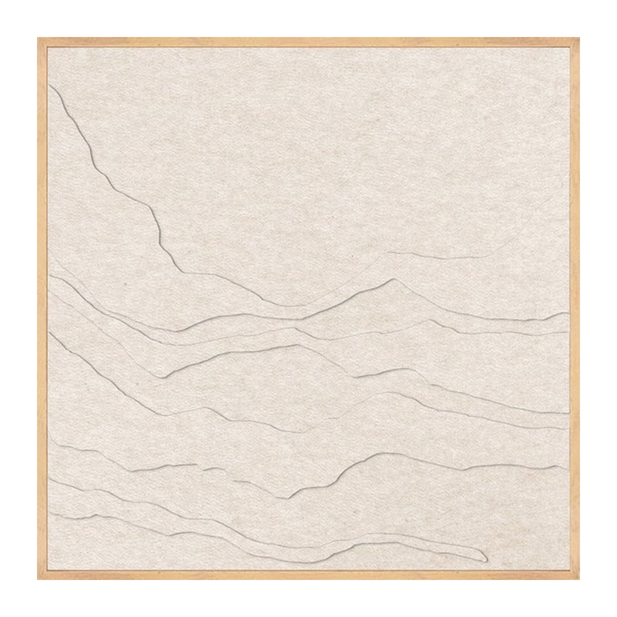 Akustikbild TONEFIELD 1 Abstrakt in Weiß und Beige aus Filz und Holz, Quadratisch - Bild 1