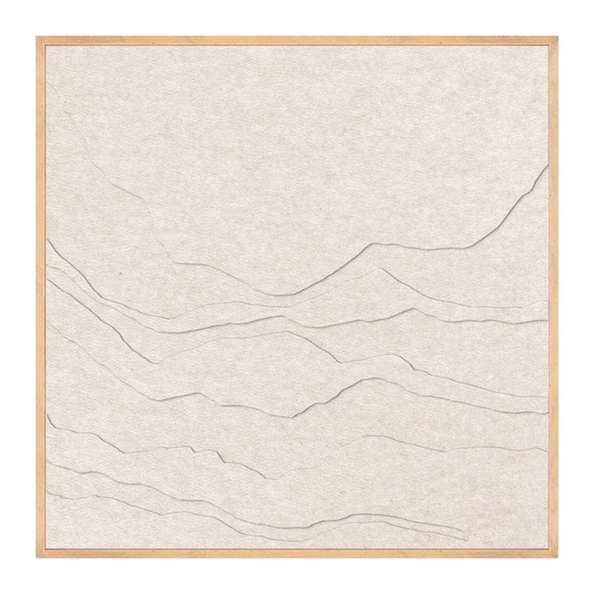 Akustikbild TONEFIELD 2 Abstrakt in Weiß und Beige aus Filz und Holz, B/B/B: 62 x 62 x 62 cm - Bild 1