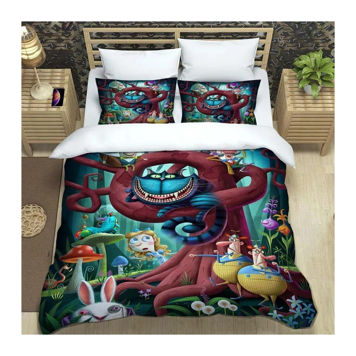 Alice im Wunderland Anime Bettwäsche-Set aus Creative Homewares, Multicolor, B/H: 135 x 200 cm - Bild 1