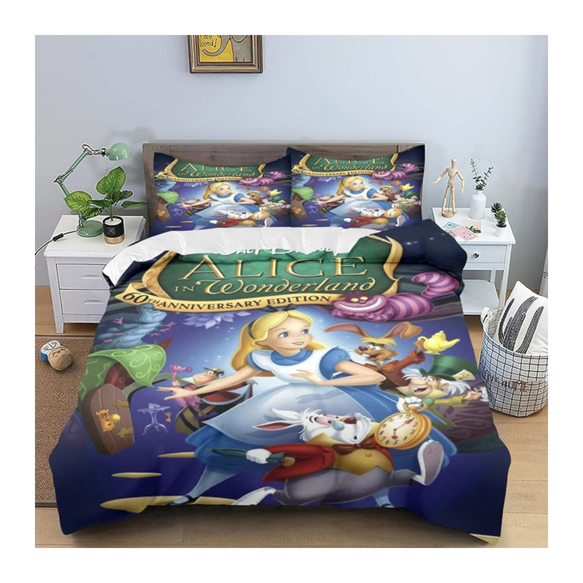 Alice im Wunderland Bettwäsche-Set für Kinder, 3-teilig, B/H: 140 x 210 cm - Bild 1