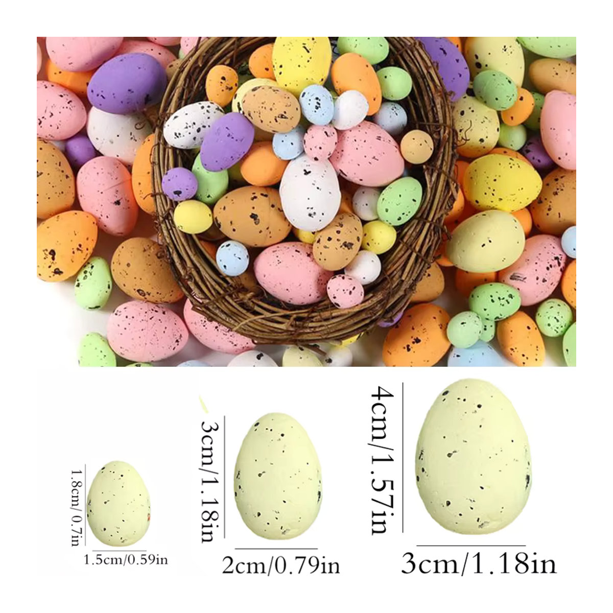 Alivparty Ostern Dekoration Set mit mehrfarbigen Schaumeiern in Ovalform für Kinder und Partys - Bild 2
