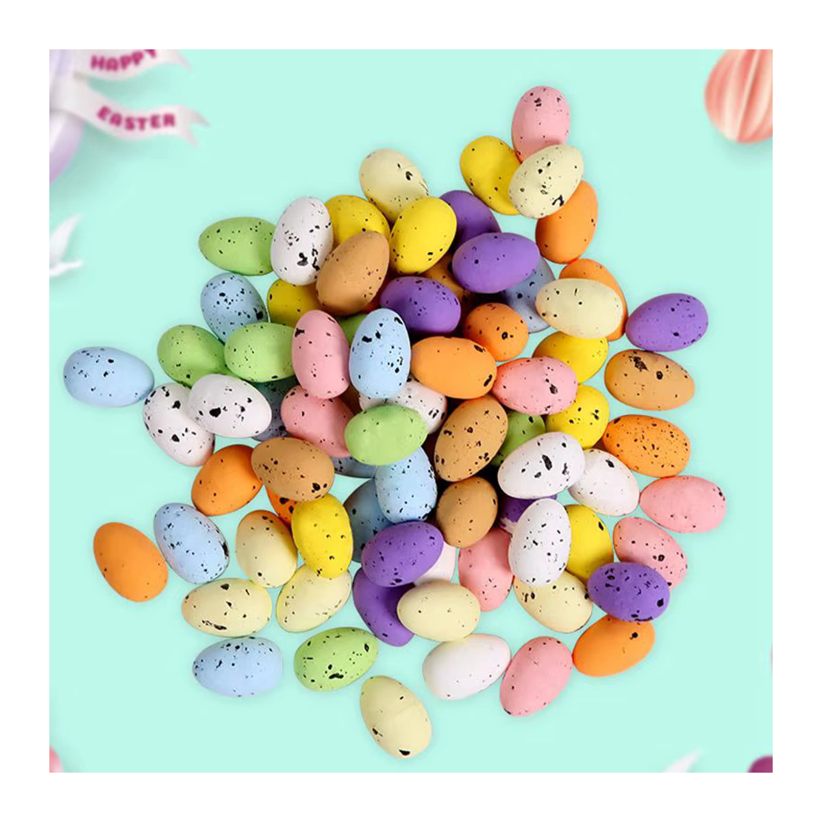 Alivparty Ostern Dekoration Set mit mehrfarbigen Schaumeiern in Ovalform für Kinder und Partys - Bild 5
