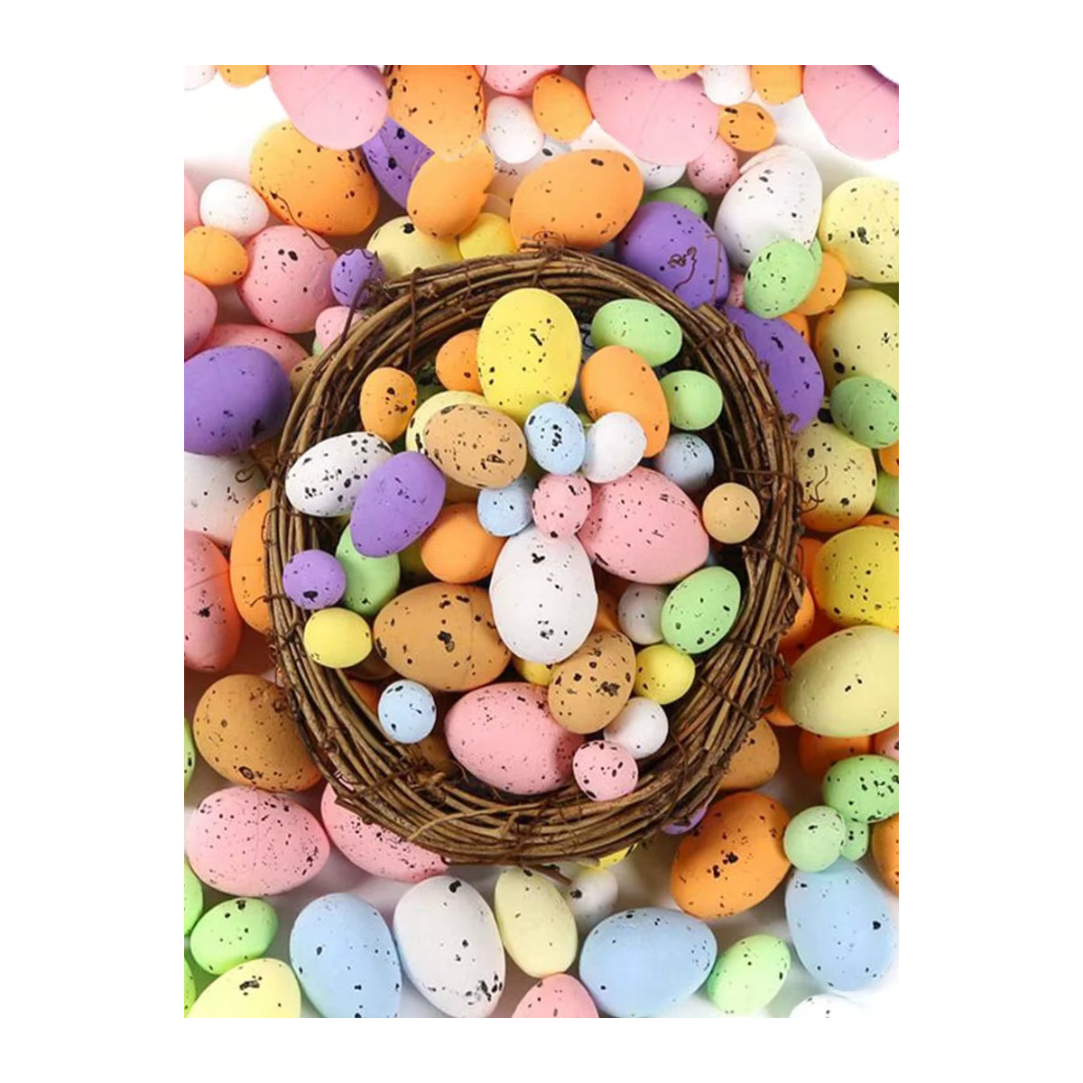 Alivparty Ostern Dekoration Set mit mehrfarbigen Schaumeiern in Ovalform für Kinder und Partys - Bild 7
