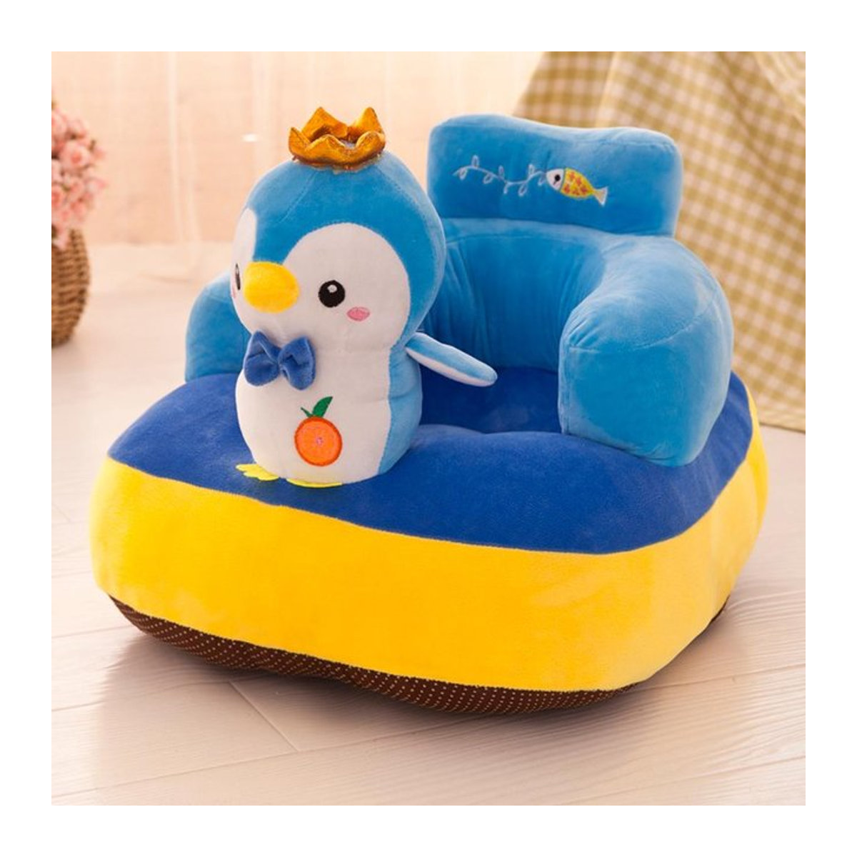 Allbestart Babysessel Überzug mit niedlichem Cartoon-Tierdesign, rutschfest, atmungsaktiv und elastisch, Multicolor, ohne Füllung - Bild 1