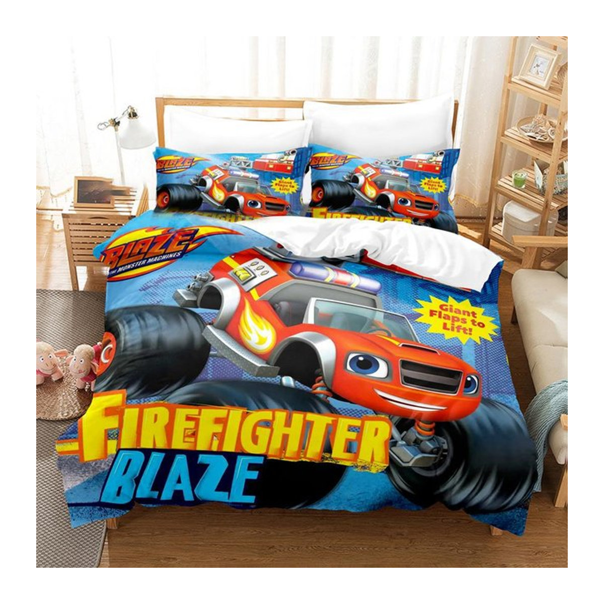 Allbestart Bettwäscheset Blaze und die Monster Machines mit Bettbezug und Kissenbezug für Kinder und Erwachsene, B/H: 135 x 200 cm - Bild 1