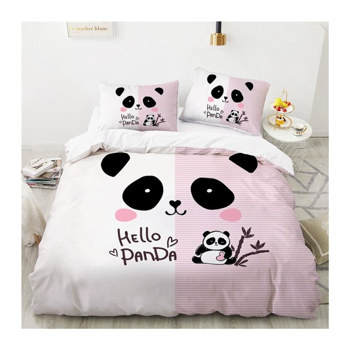 Allbestart Bettwäscheset mit Panda Bär Tiermuster inklusive Kissenbezug, B/H: 135 x 200 cm - Bild 1
