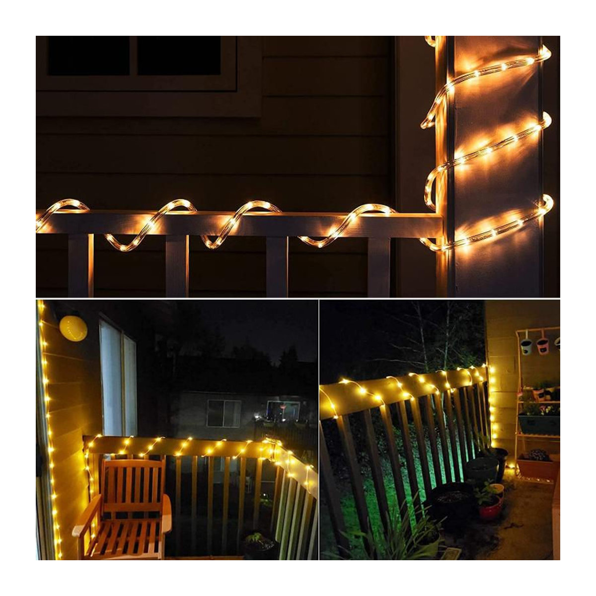 AlliLit Solar-LED-Lichterkette für den Außenbereich, 22 m mit 200 LEDs, Weiß, IP65 wasserdicht, moderne Solarleuchte für Garten und Landschaftsbeleuchtung - Bild 3