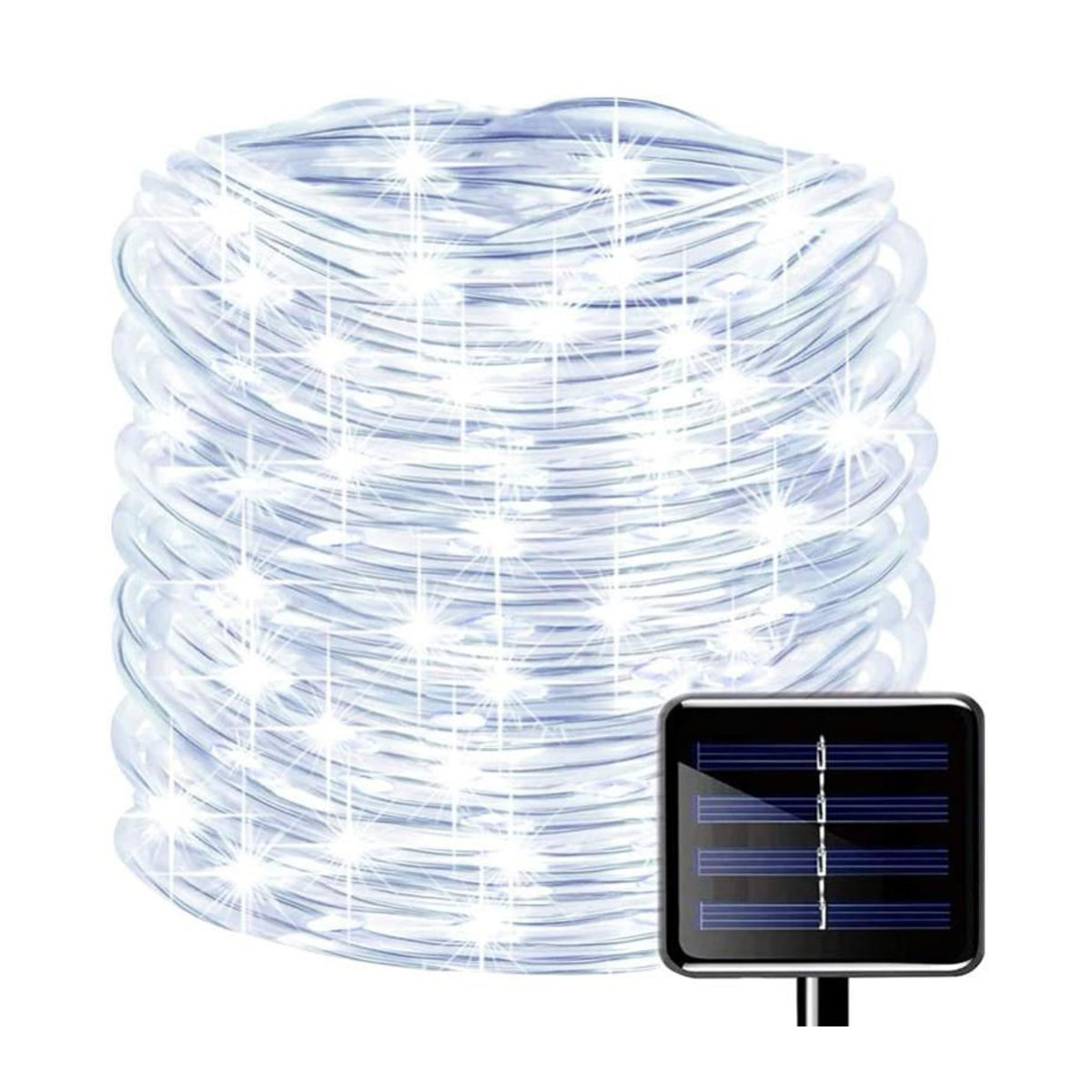 AlliLit Solar-LED-Lichterkette für den Außenbereich, 22 m mit 200 LEDs, Weiß, IP65 wasserdicht, moderne Solarleuchte für Garten und Landschaftsbeleuchtung - Bild 8