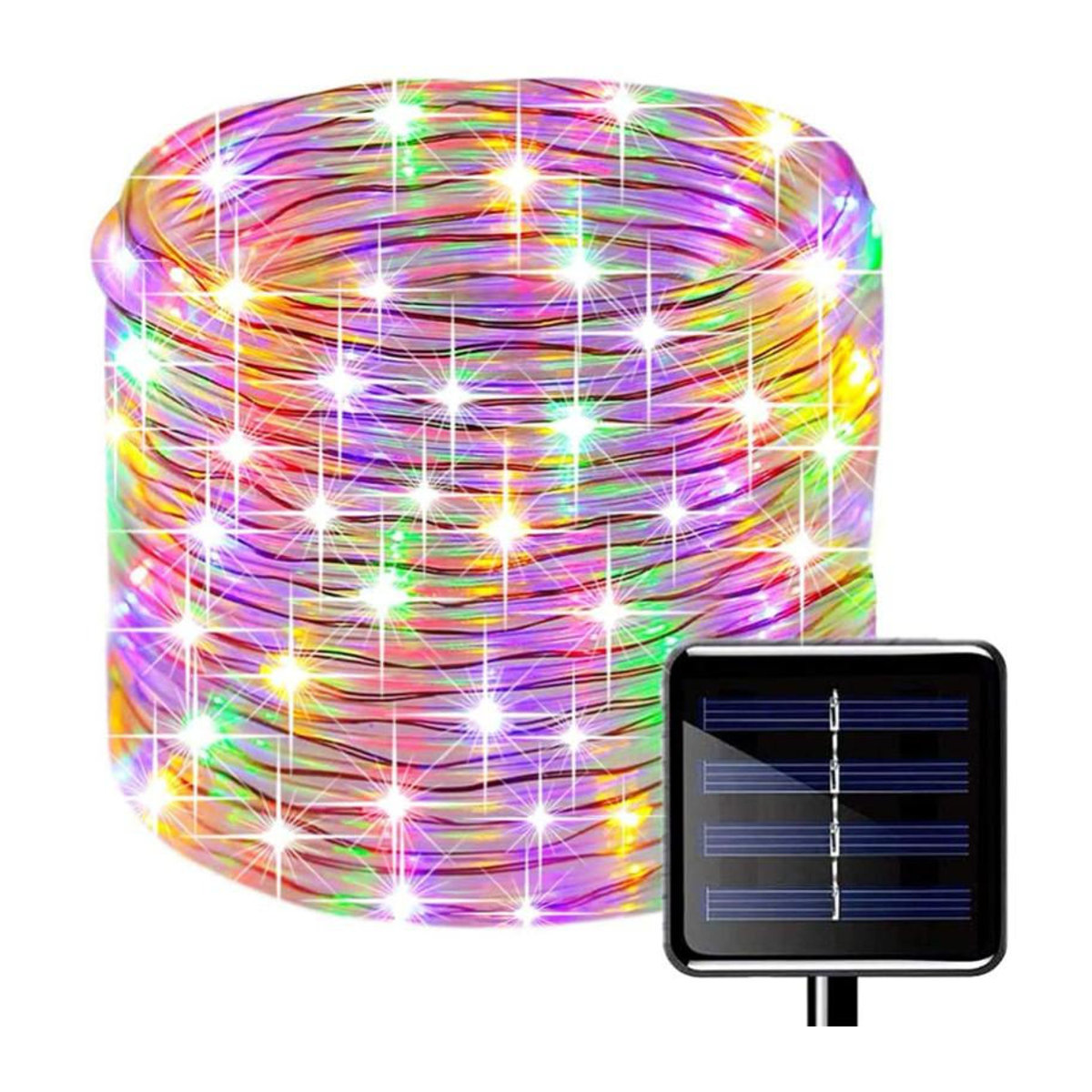 AlliLit Solar-LED-Lichterkette für den Außenbereich, 7 m mit 50 LEDs, Weiß, IP65 wasserdicht, moderne Solarleuchte für Garten und Landschaftsbeleuchtung - Bild 11