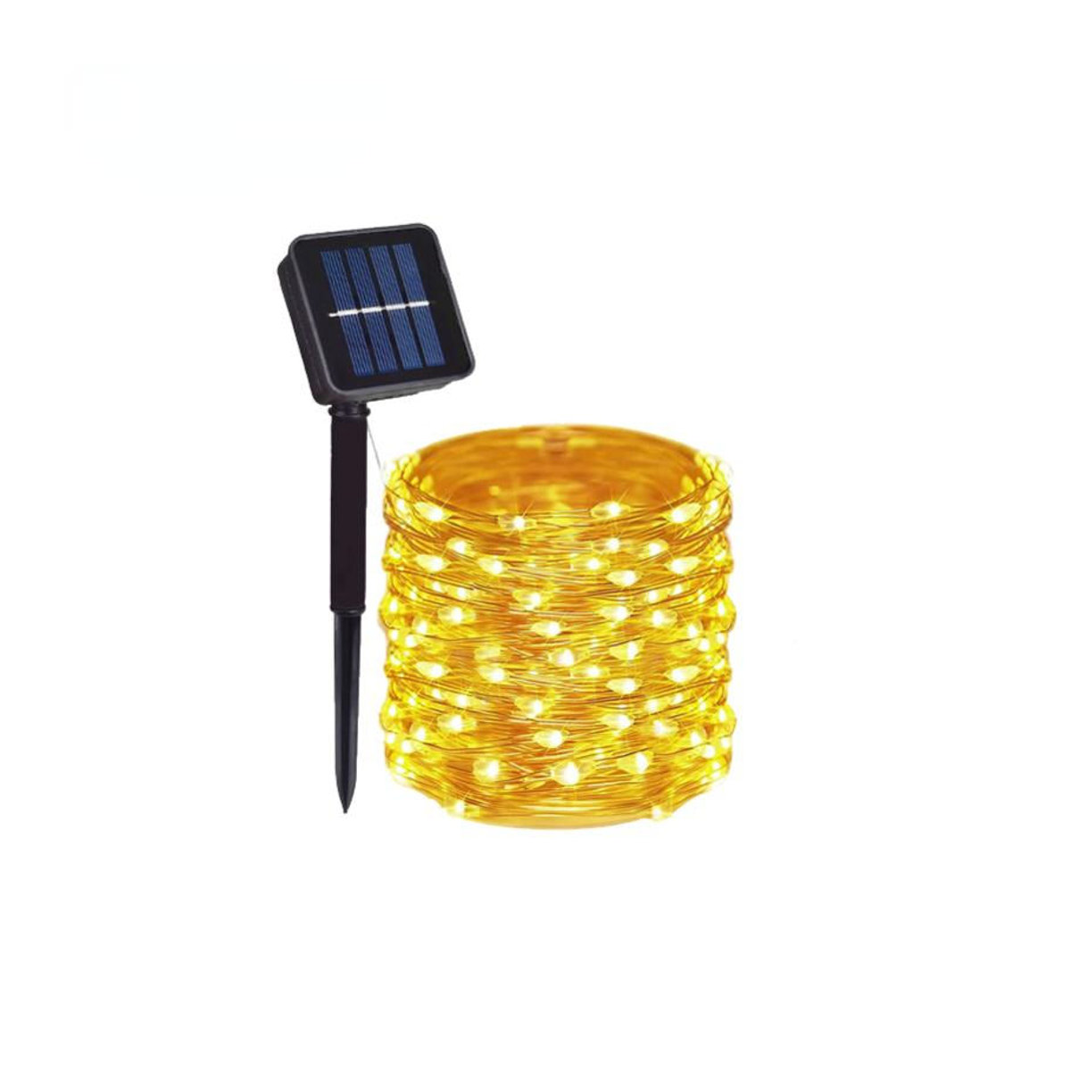 AlliLit Solar-LED-Lichterkette für den Außenbereich, 7 m mit 50 LEDs, Weiß, IP65 wasserdicht, moderne Solarleuchte für Garten und Landschaftsbeleuchtung - Bild 5