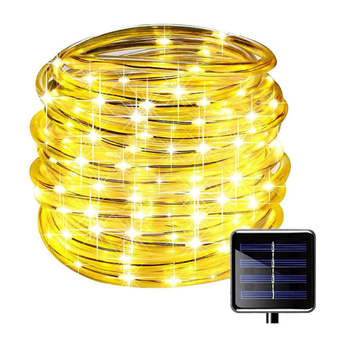AlliLit Solar-LED-Lichterkette für den Außenbereich, 7 m mit 50 LEDs, Weiß, IP65 wasserdicht, moderne Solarleuchte für Garten und Landschaftsbeleuchtung - Bild 10