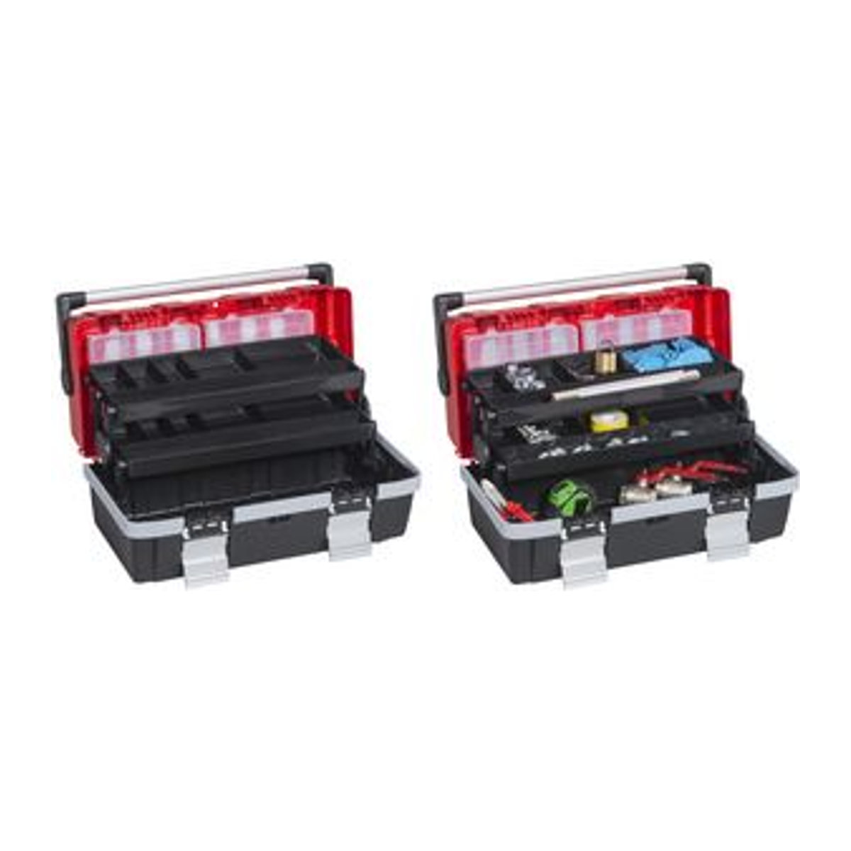 allit Werkzeugkoffer McPlus Alu rot/schwarz aus Polypropylen mit 2 Cantilevertabletts und 2 innenliegenden Fächern - Bild 1