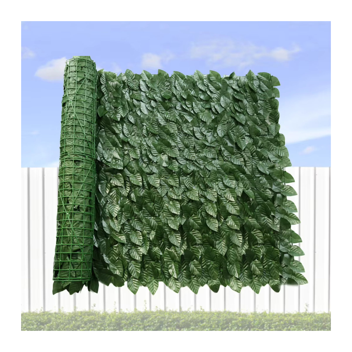 Alloet Blattzaunplatten aus Kunststoff in Grün als künstliche Hecke und multifunktionaler Wandschirm für Garten und Heimdekoration - Bild 6