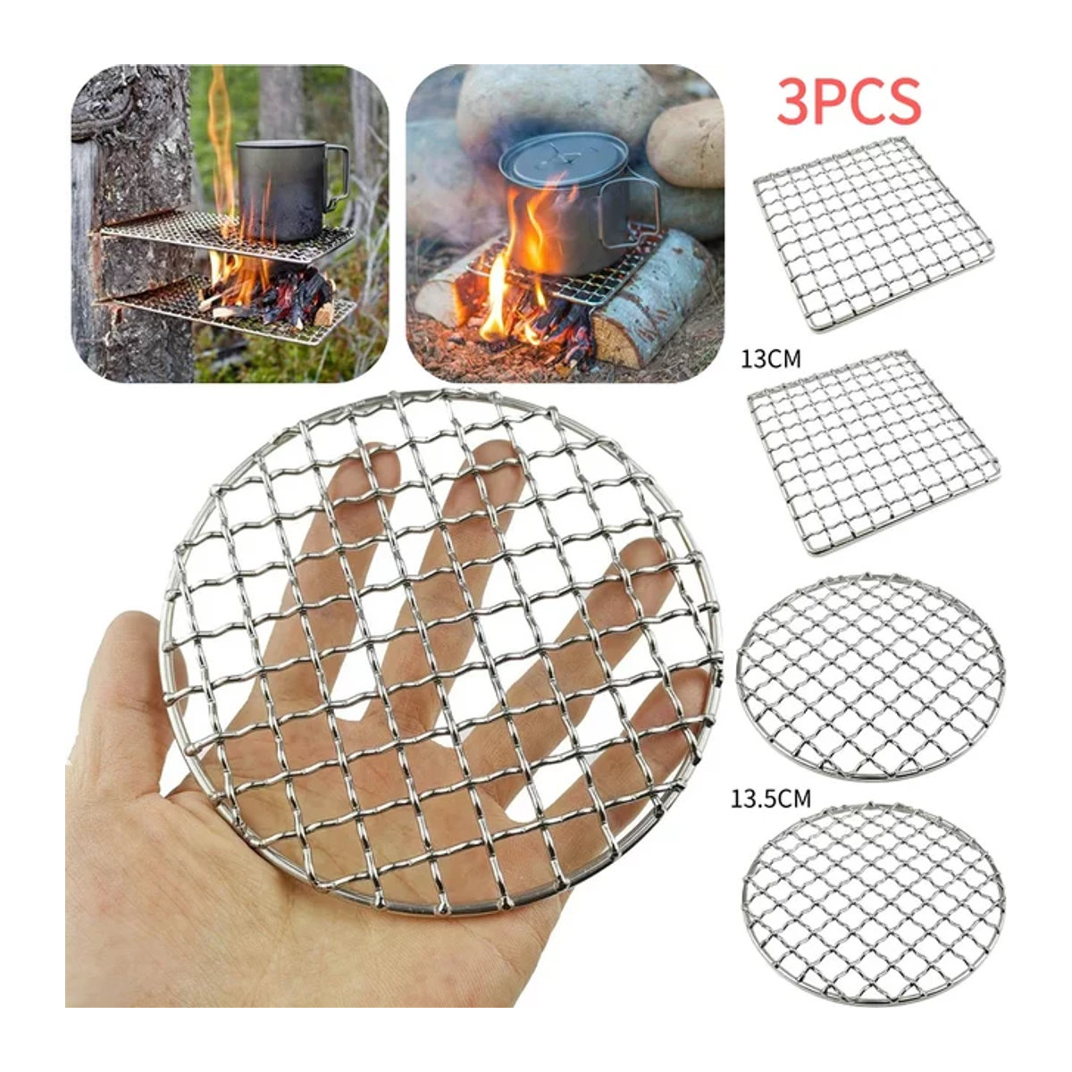 Alloet Edelstahl Camping Grill Rost Mesh Pads für Outdoor-Aktivitäten und Picknick - Bild 1