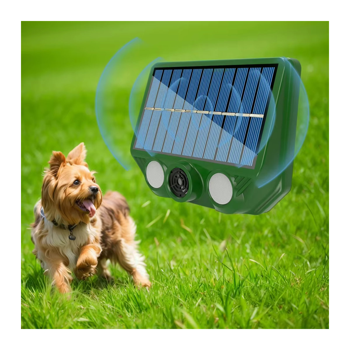 ALLOYSEED Solar Tier Repellent Ultraschall Schädlingsabwehr mit Sonar für Outdoor zur Abschreckung von Hunden, Katzen und Vögeln - Bild 4