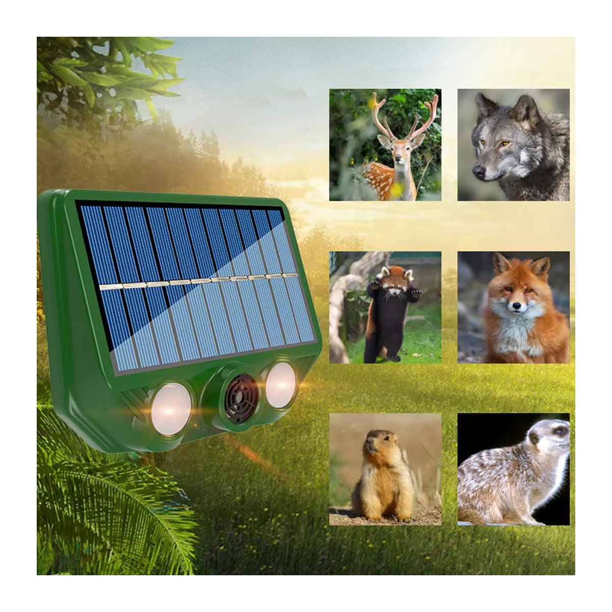 ALLOYSEED Solar Tier Repellent Ultraschall Schädlingsabwehr mit Sonar für Outdoor zur Abschreckung von Hunden, Katzen und Vögeln - Bild 5
