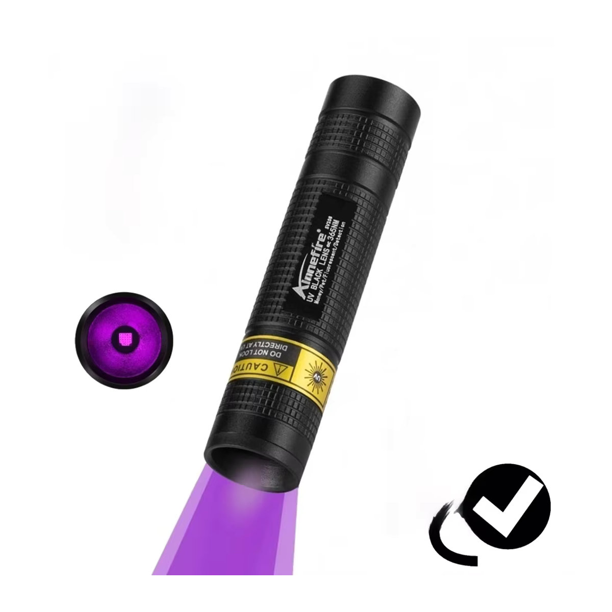 Alonefire Mini UV LED Schwarzlicht Taschenlampe mit USB-Ladefunktion für Nagelpflege, Tierfleck-Erkennung und Geldprüfung, 365nm - Bild 7