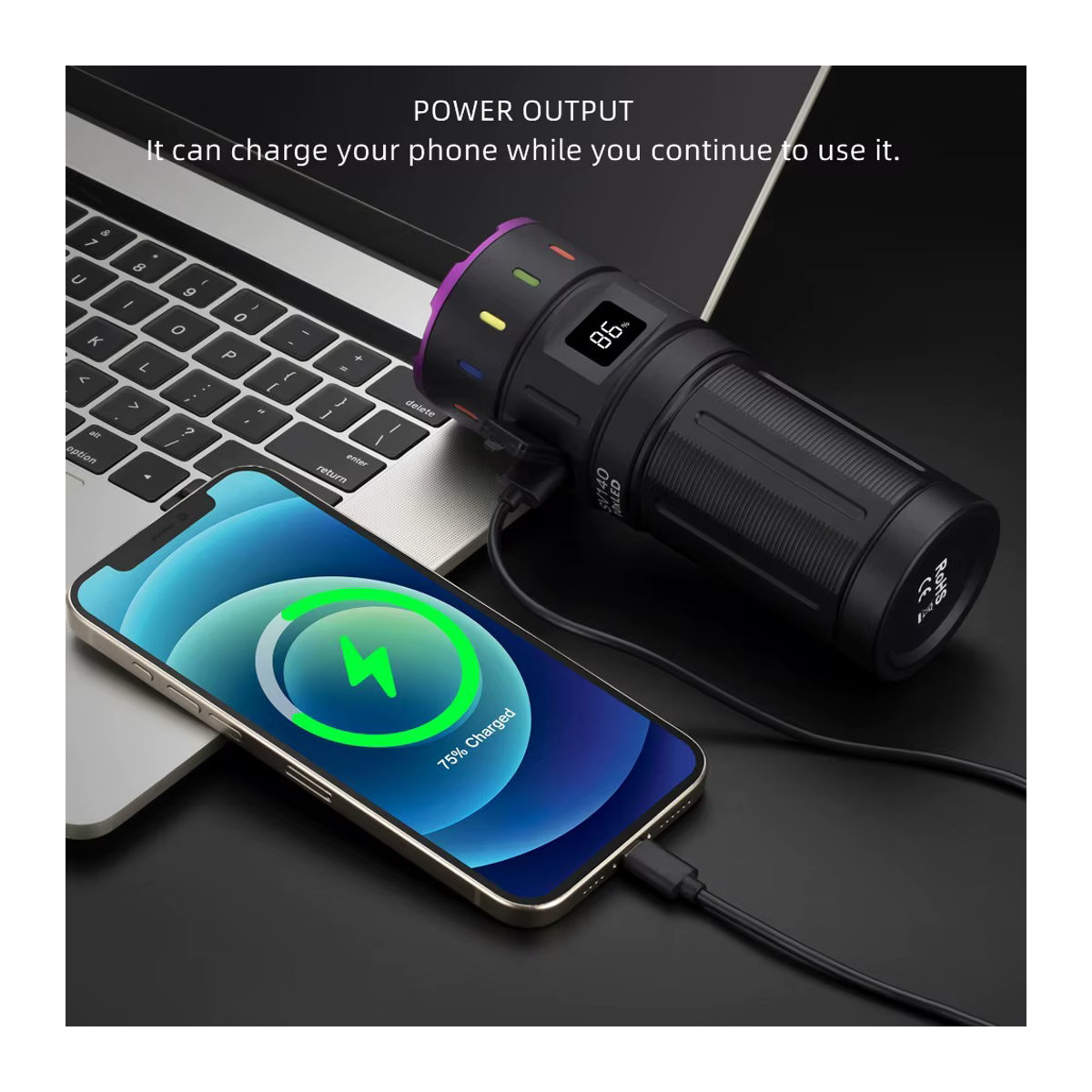 Alonefire UV-Taschenlampe mit 200 W und 10 x 365 nm LED, USB wiederaufladbare Schwarzlicht-Taschenlampe zur Detektion von Urinflecken, Skorpionen, Geld und Leuchtstoffen - Bild 5