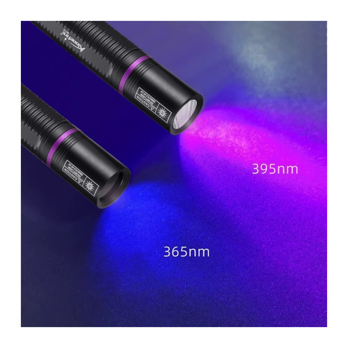 Alonefire UV-Taschenlampe mit 395 nm und 365 nm für UV-Licht Detektion von Urinflecken, Mineralien und Skorpionen via USB-Ladefunktion - Bild 3