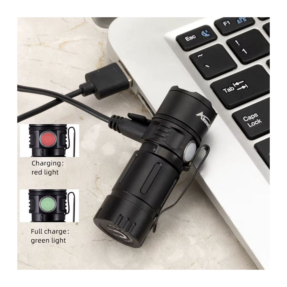 Alonefire X30 5W LED Mini Taschenlampe mit Magnet und USB-Aufladung für Outdoor und Rucksack - Bild 4