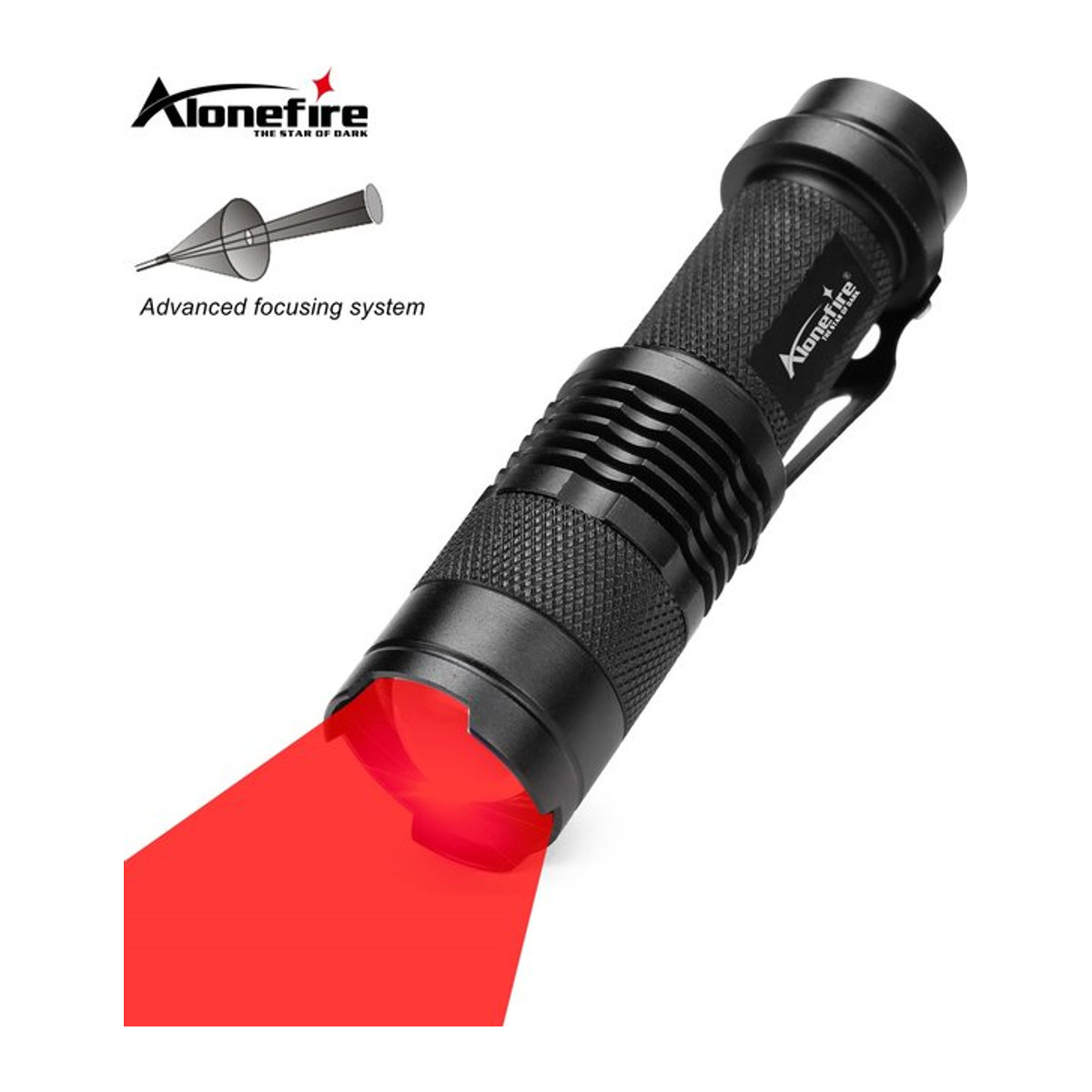 Alonefire Zoom Rotlicht Taschenlampe für Jagd, Astronomie und Detektionszwecke - Bild 1