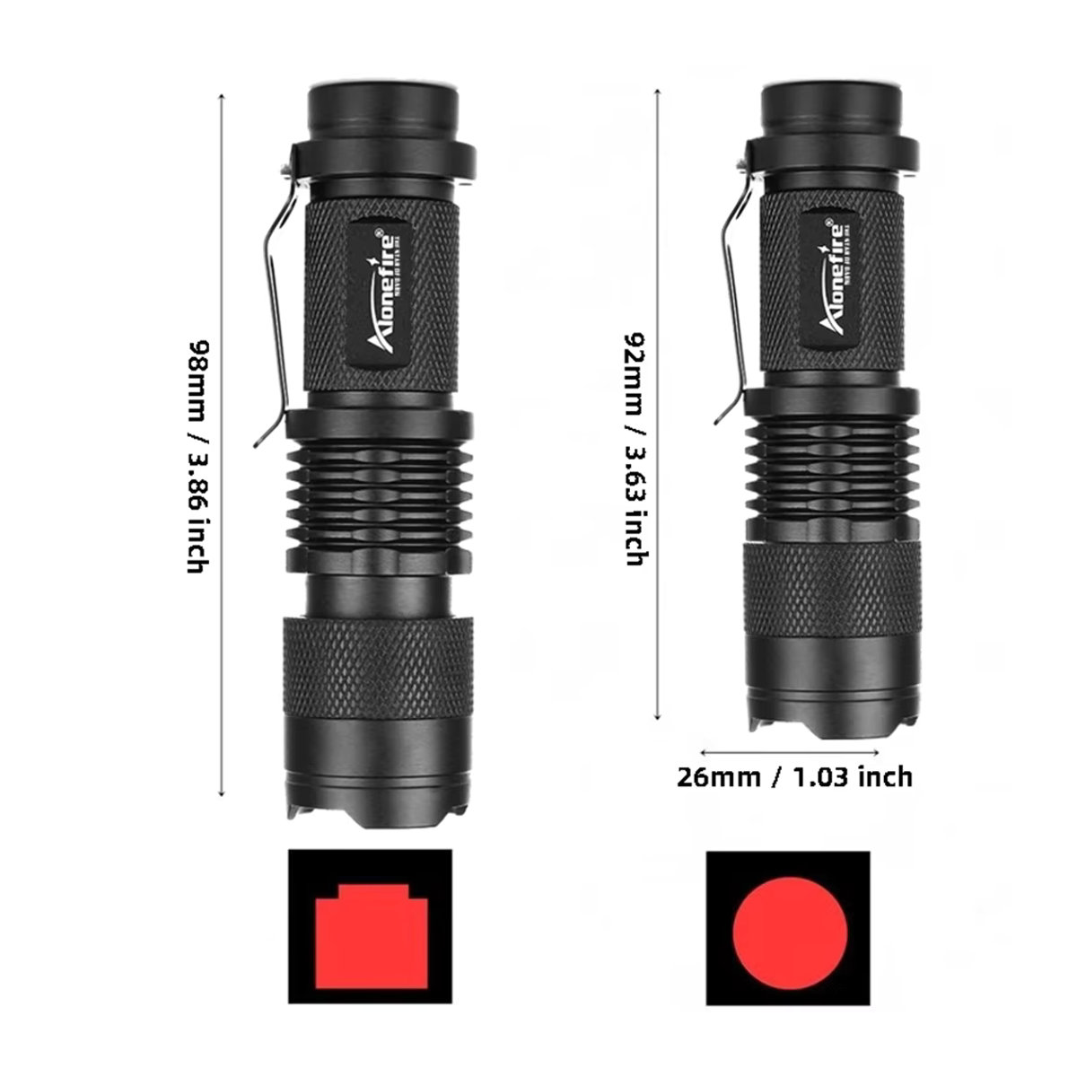 Alonefire Zoom Rotlicht Taschenlampe für Jagd, Astronomie und Detektionszwecke - Bild 2