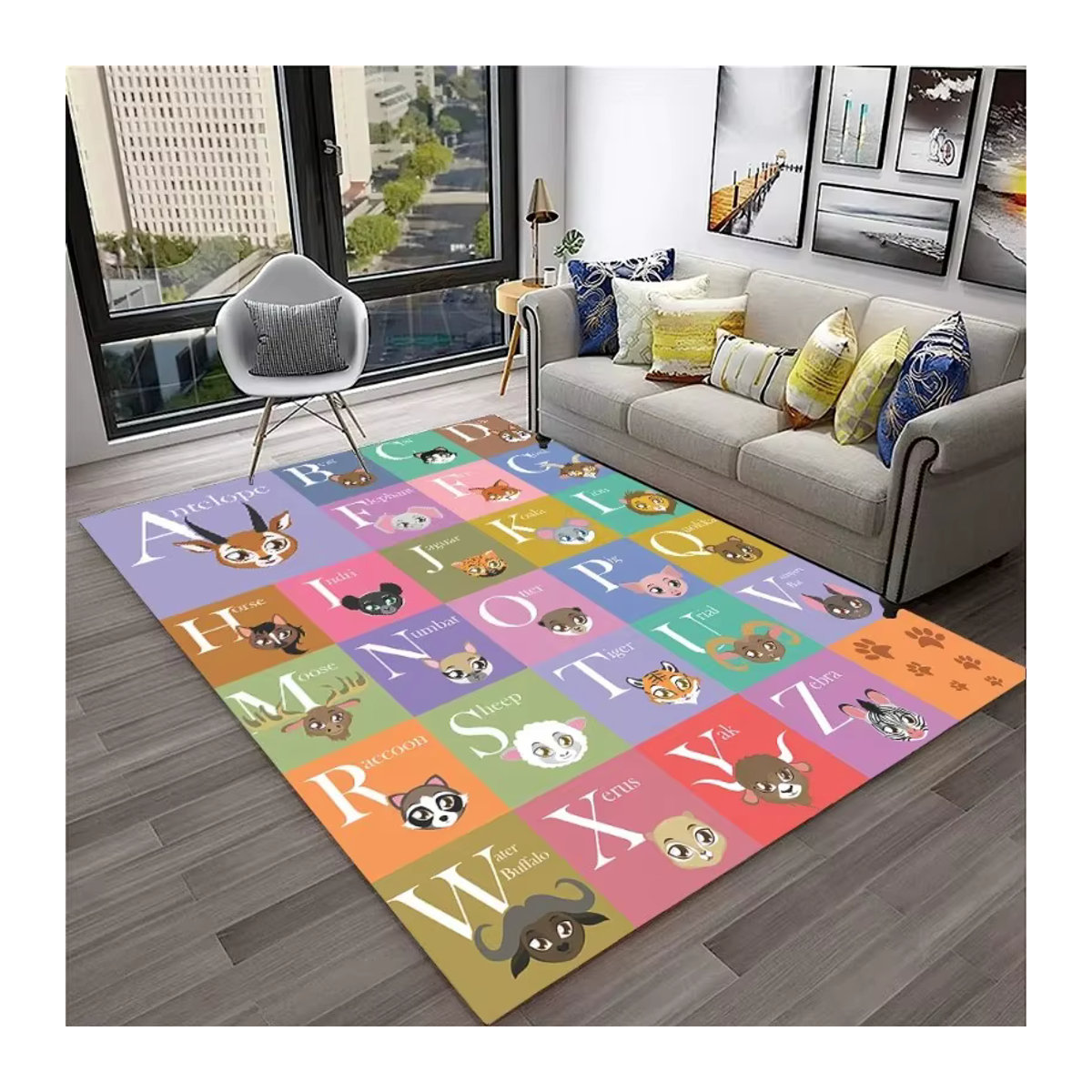 Alphabet ABC Kinder Teppich zur frühen Bildung als rutschfeste Bodenmatte in Multicolor - Bild 2