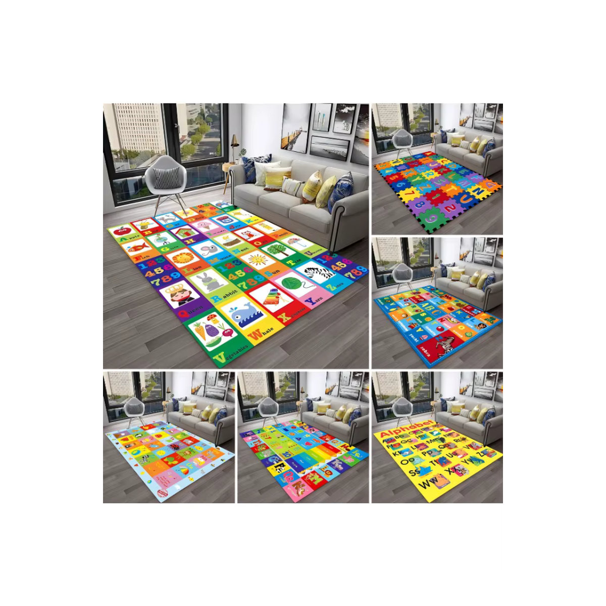 Alphabet ABC Kinder Teppich zur frühen Bildung als rutschfeste Bodenmatte in Multicolor - Bild 4