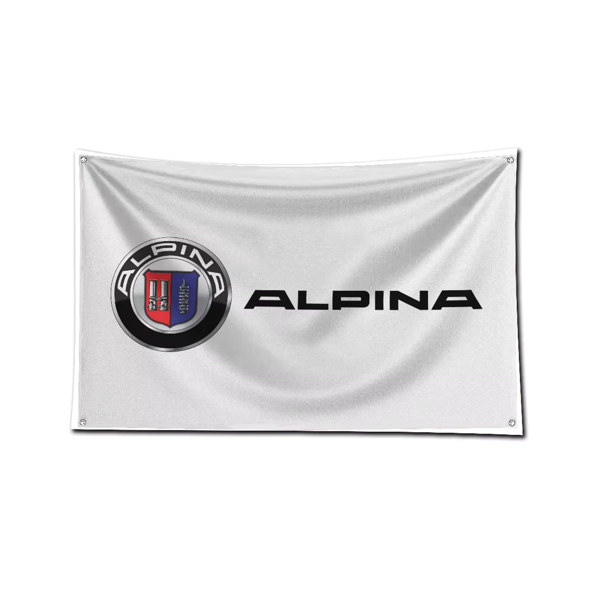 Alpinas Sportwagen-Flagge aus Polyester mit Messingösen, mehrfarbig, B x H: 91,44 x 152,4 cm - Bild 3