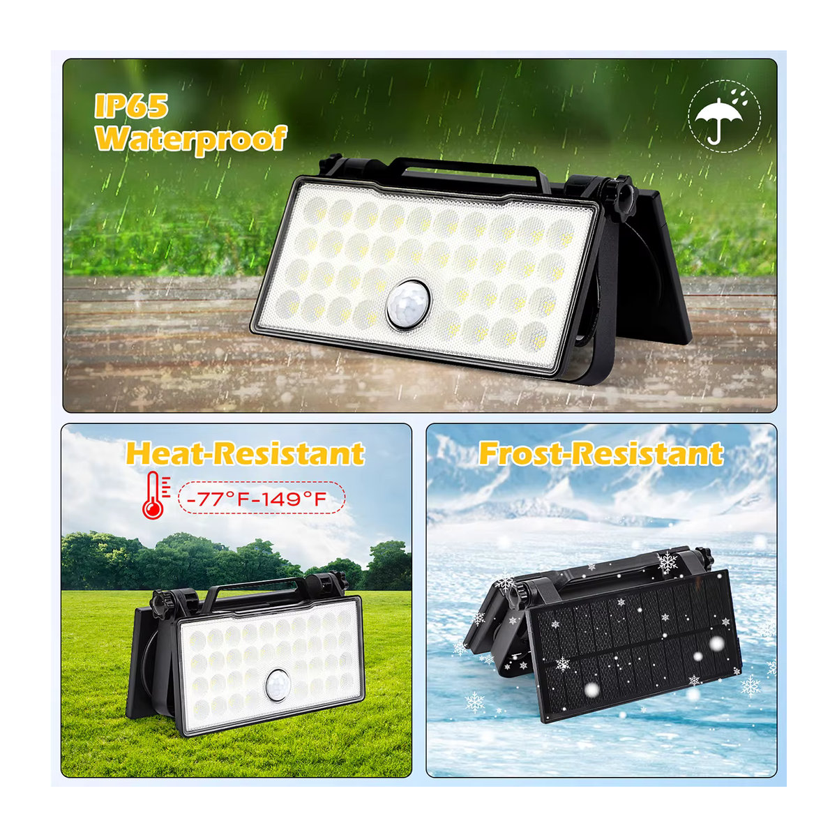 AMARYLLIS 3-in-1 Solar-LED-Wandleuchte für den Außenbereich in Schwarz - Bild 5