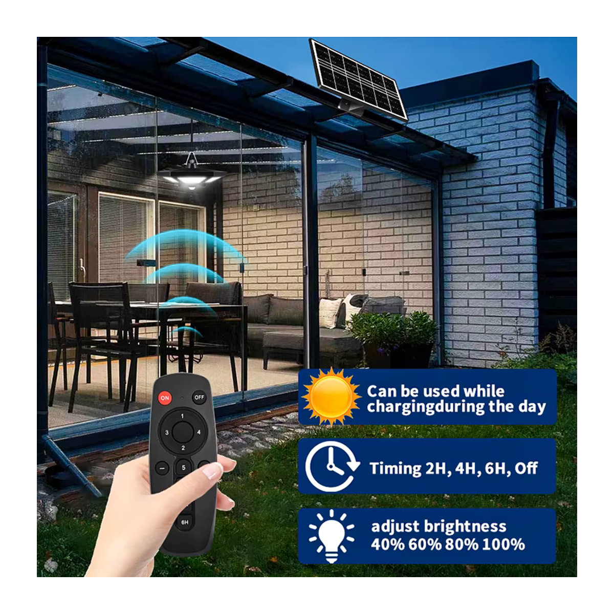 AMARYLLIS Solar Anhänger Lichter mit 180 LED, Schwarz, Motion Sensor und Fernbedienung für Outdoor und Indoor - Bild 5