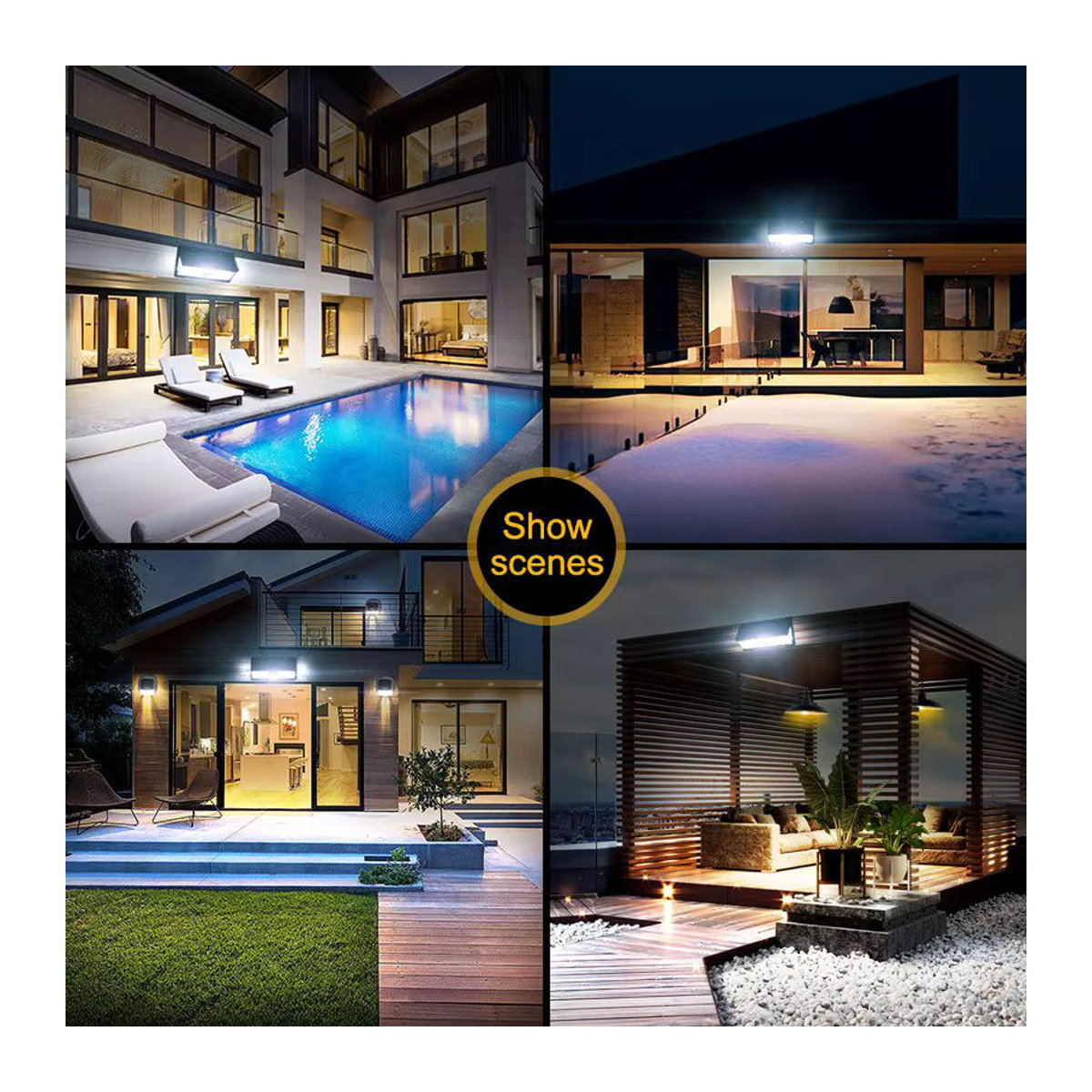 Amaryllis Solar LED Wandleuchte Schwarz Modern mit 190 LEDs und Bewegungssensor IP65 Wasserdicht für Garten und Außenbereich - Bild 6