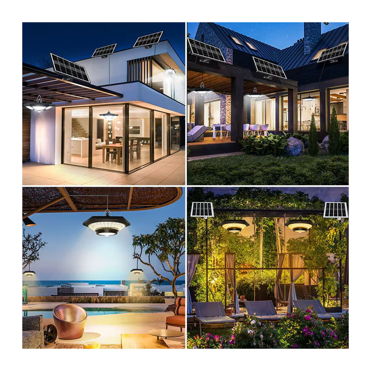 AMARYLLIS Solar-Pendelleuchte mit 228 LED und 1000 lm, Schwarz, Modern, für Innen und Außen mit Fernbedienung und 5 Modi - Bild 5