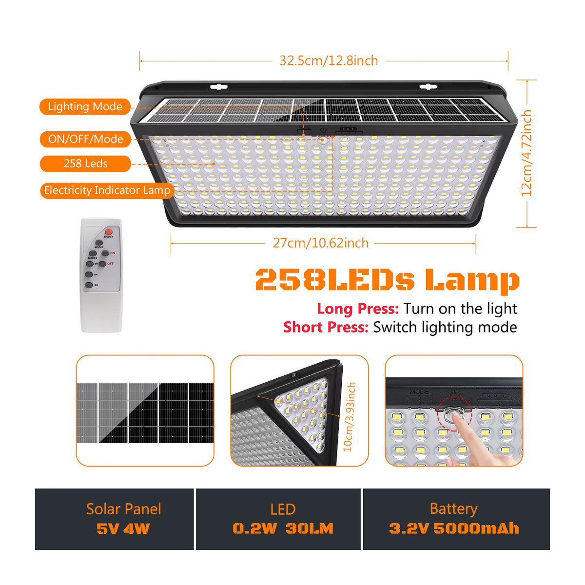 AMARYLLIS Solar-Wandleuchte LED mit 3 Modi, IP65 wasserdicht, Schwarz, Modernes Design für den Außenbereich - Bild 2