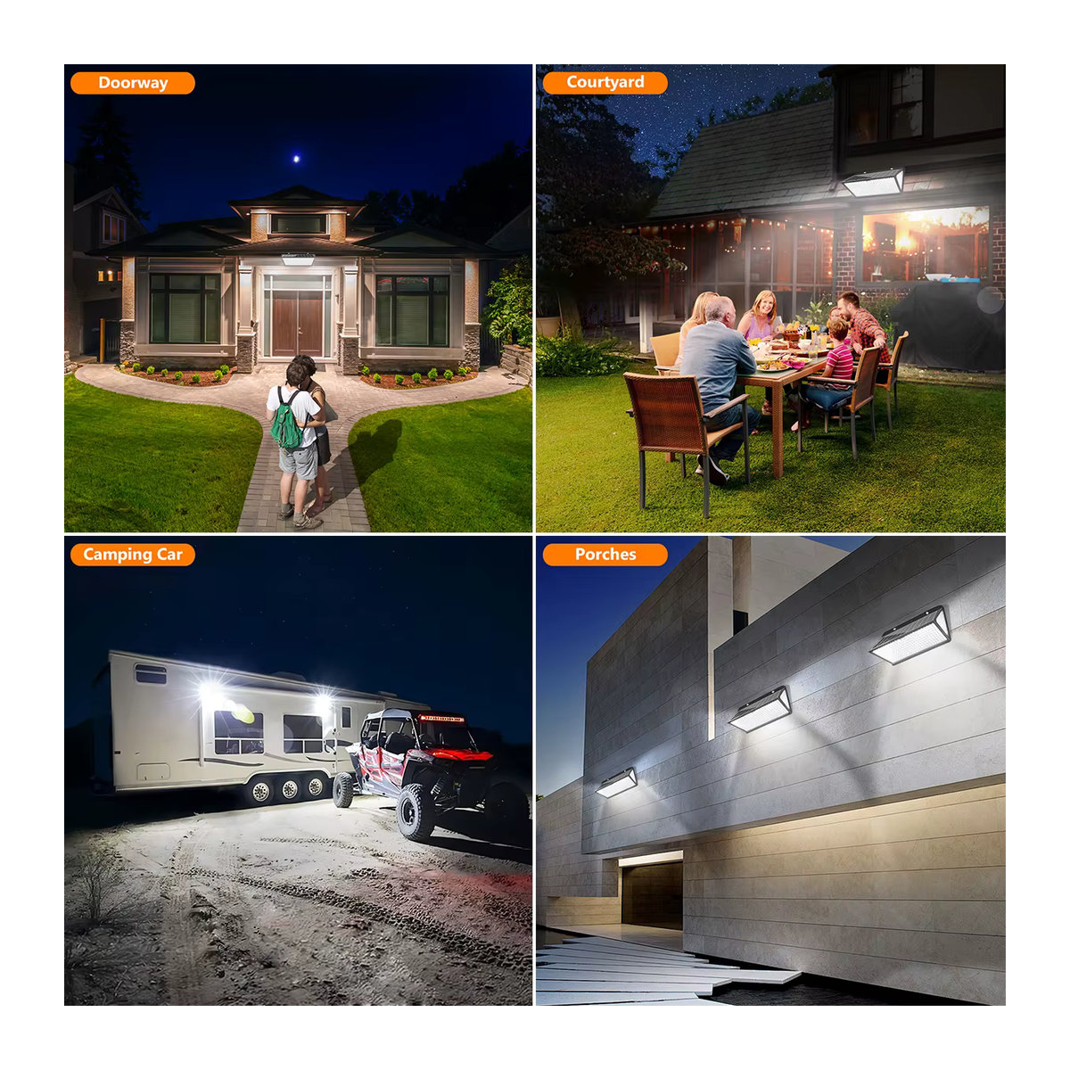 AMARYLLIS Solar-Wandleuchte LED mit 3 Modi, IP65 wasserdicht, Schwarz, Modernes Design für den Außenbereich - Bild 5