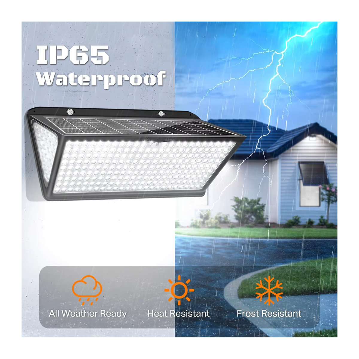 AMARYLLIS Solar-Wandleuchte LED mit 3 Modi, IP65 wasserdicht, Schwarz, Modernes Design für den Außenbereich - Bild 6