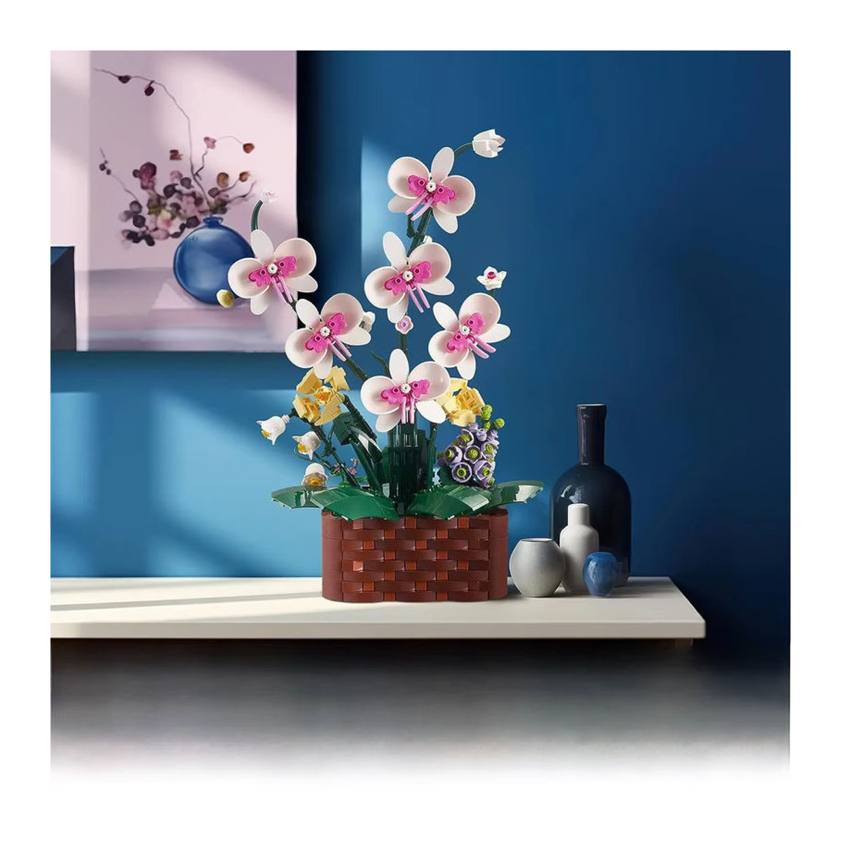 AMAZINGBLOKS Orchideen-Blumentopf-Bausteine Sukkulenten-Topfmodell-Bausatz aus Kunststoff in Mehrfarbig für Erwachsene - Bild 5