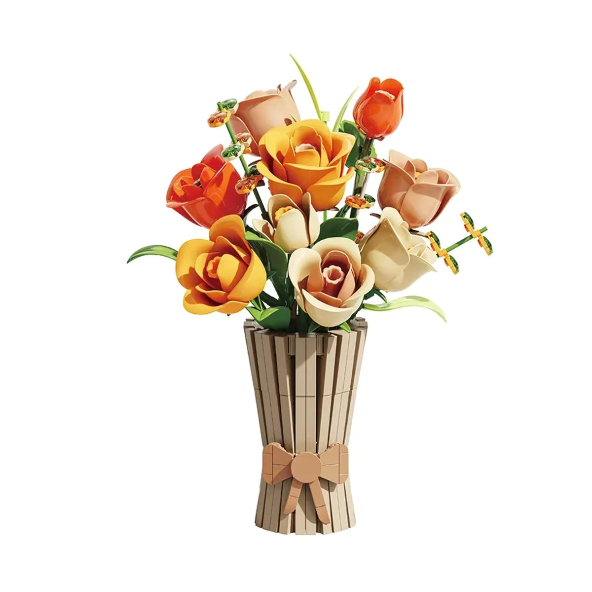 AMAZINGBLOKS Rosenstrauß Baukasten mit Vase, 868-teiliges DIY Modellbaustein-Set, Mehrfarbig, Dekoration für Mädchen - Bild 6