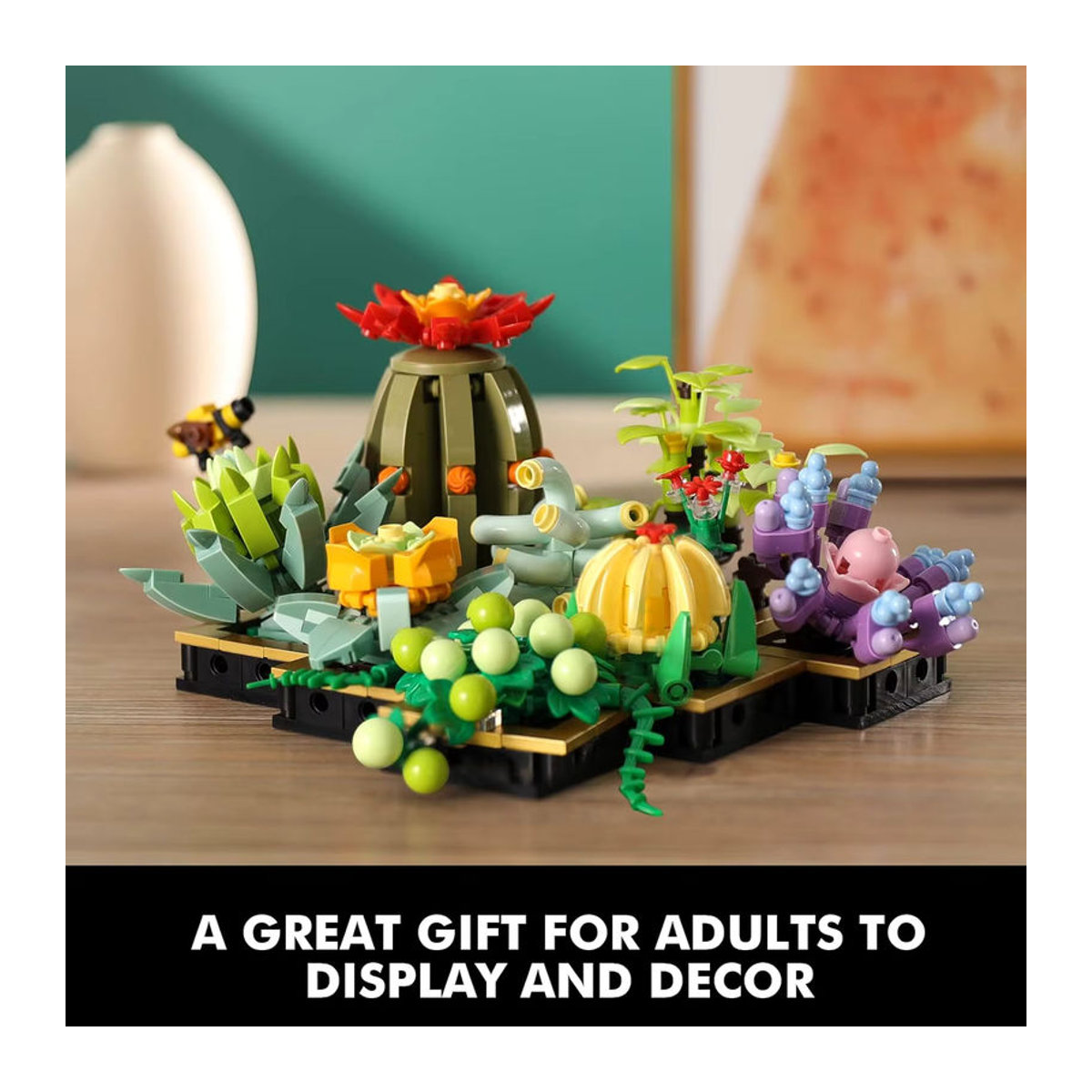 AMAZINGBLOKS Sukkulente Topf DIY Montage Modell Bausteine Set aus Kunststoff, mehrfarbig - Bild 3